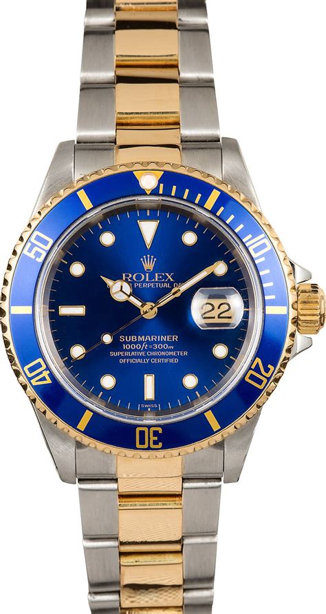 rolex submariner two tone blue face replica|rolex submariner two tone 116613lb.